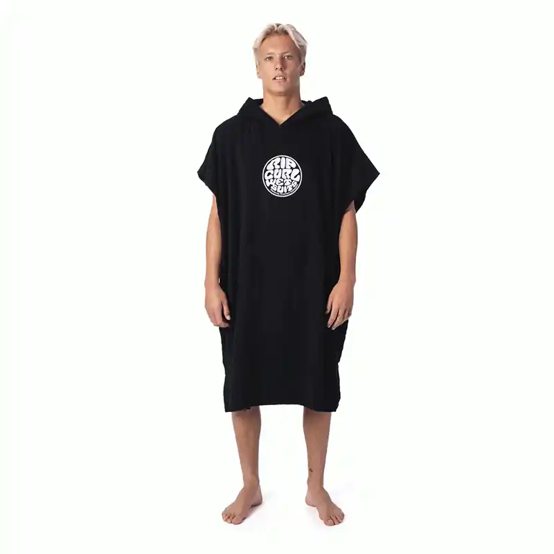 Dernier Modèle Poncho de change Rip Curl à capuche Wet As – Black