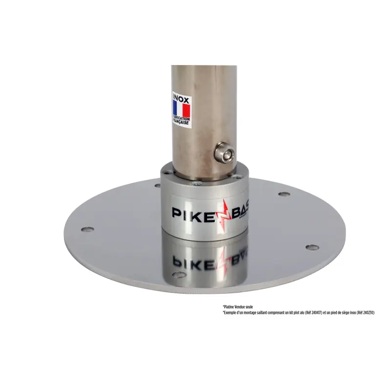 PLATINE BASSE RONDE INOX POUR PIED DE SIEGE Populaire