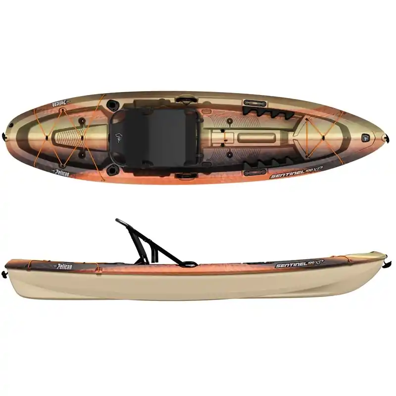 Kayak de pêche Pelican Sentinel 100XP Angler Sable Satisfait Ou Remboursé