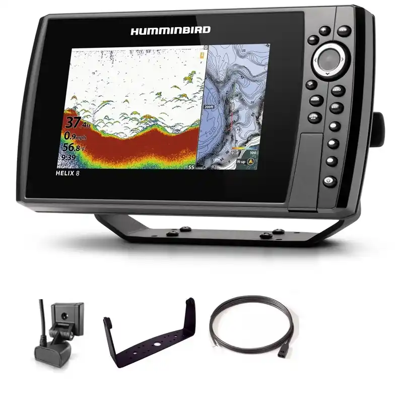 Sondeur GPS Humminbird Hélix 8 G4N CHIRP DS 2D + Sonde 140/240 KHz Bon Plan