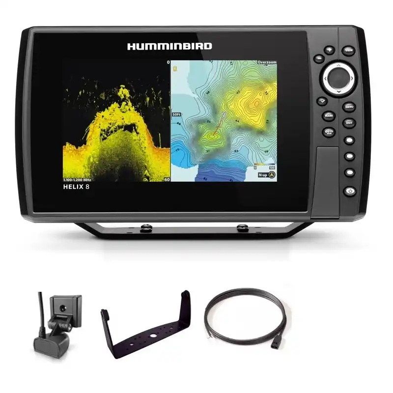 Sondeur GPS Humminbird Hélix 8 G4N CHIRP MEGA DI + Sonde 140/240/1075/1150 KHz Certifié