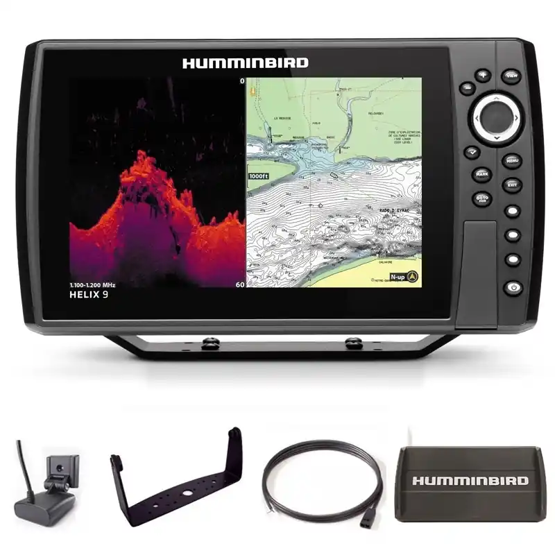 Sondeur GPS Humminbird Hélix 9 G4N CHIRP MEGA DI + Sonde 140/240/1075/1150 KHz Expédié Aujourd&rsquo;hui