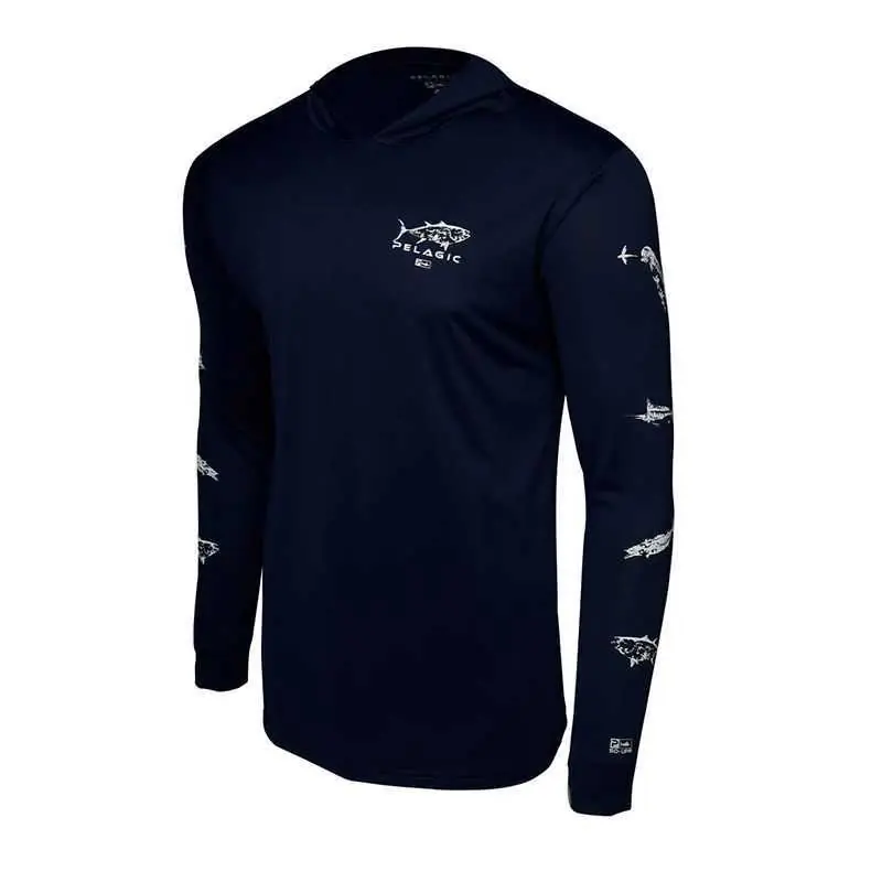 L-Shirt Pelagic Aquatek Hooded Gyotaku Vente Flash