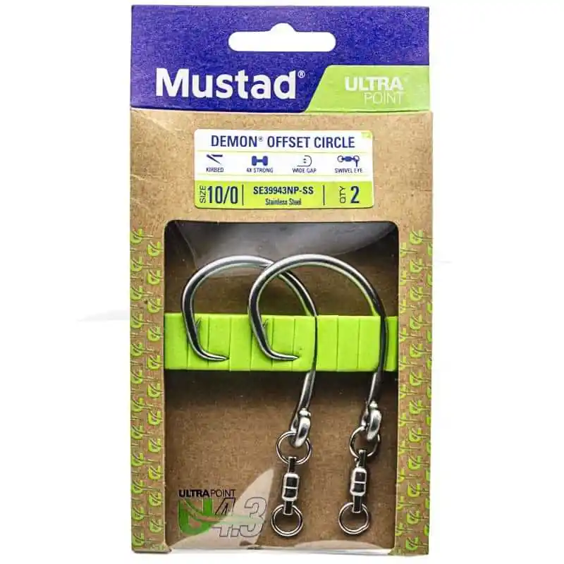 Quantité Limitée Mustad Demon Offset Circle Hook Swivel