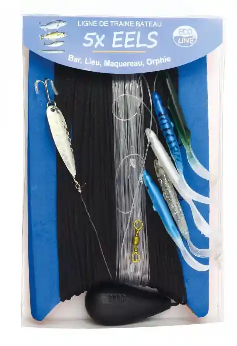 Prix Réduit Ligne de traine Flashmer Ecoline 5X Eels + kit