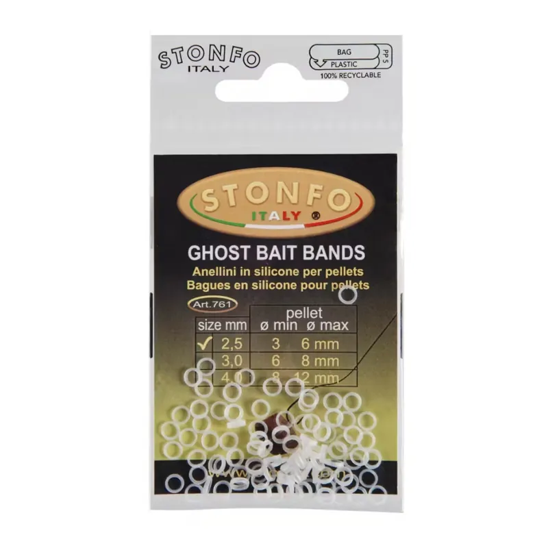 Offre Limitée Stonfo Ghost Bait Bands – Élastiques silicone pellets (x100)