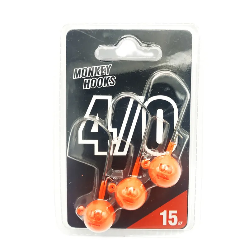 Acheter Direct Monkey lures Tête plombée Monkey hook T4/0 orange par 3