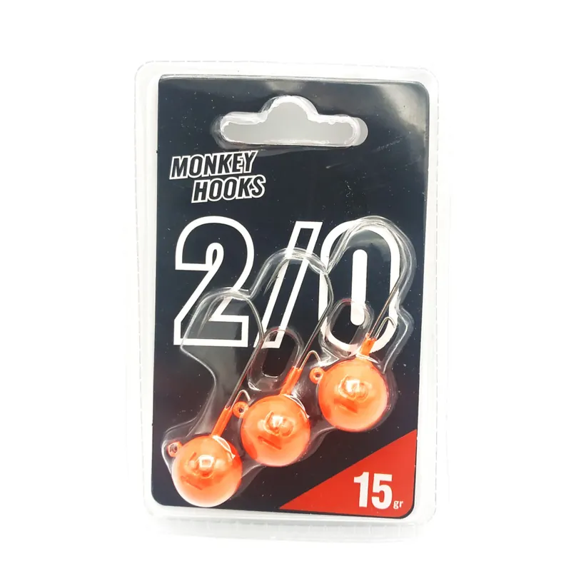 Must-Have Monkey lures Tête plombée Monkey hook T2/0 orange par 3