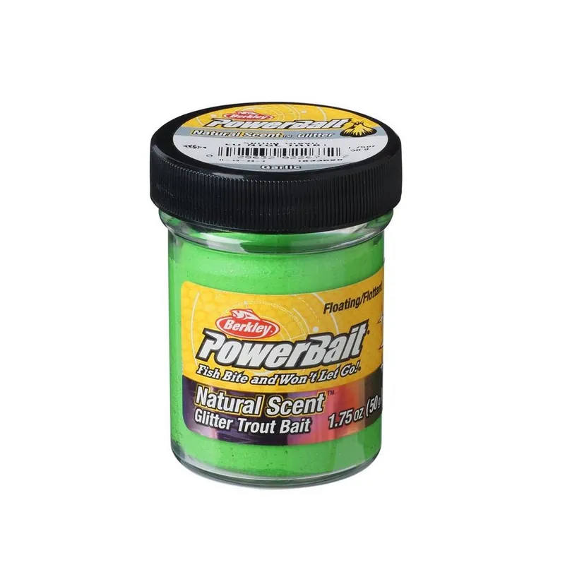 Meilleur Choix BERKLEY PowerBait Garlic Glitter Trout Bait – Spring Green – 50g (1.75 oz)