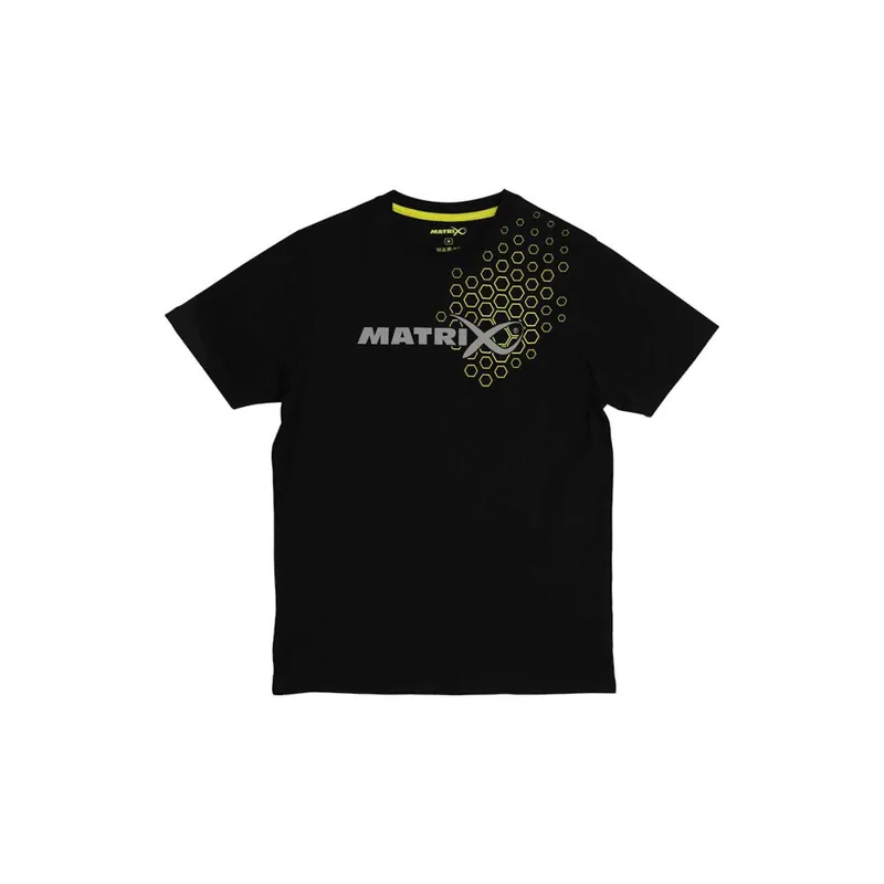 T-shirt MATRIX Hex Print Noir – 100 % Coton Léger et Confortable Prix Choc