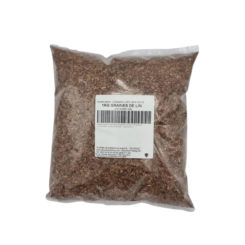 Graine de lin pour la pêche 1kg Deconinck Prix Cassé