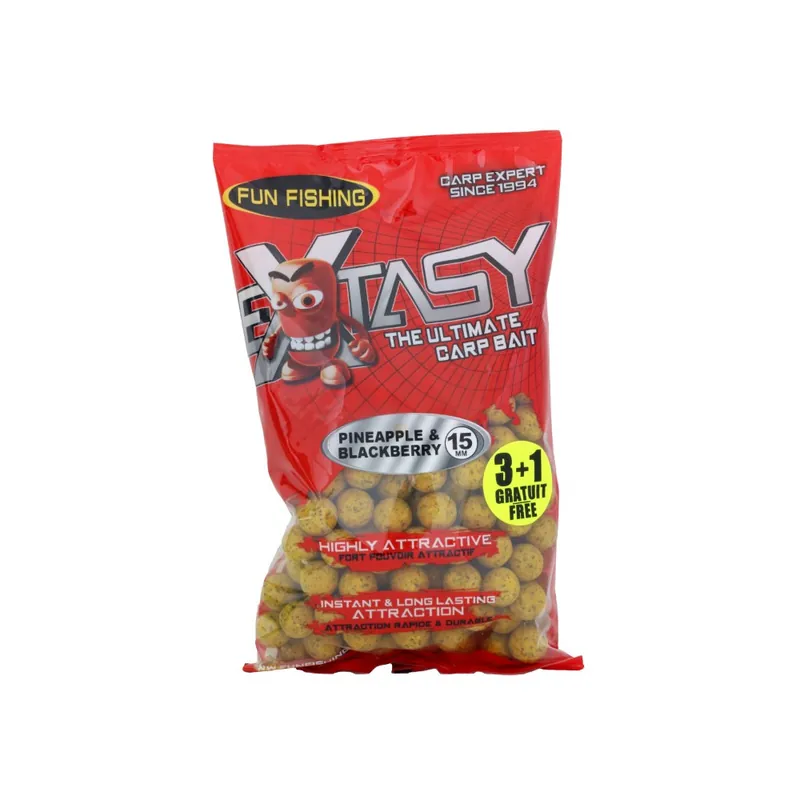 Bouillettes Fun Fishing Extasy 15mm – Pineapple Blackberry – 800g Offre Limitée