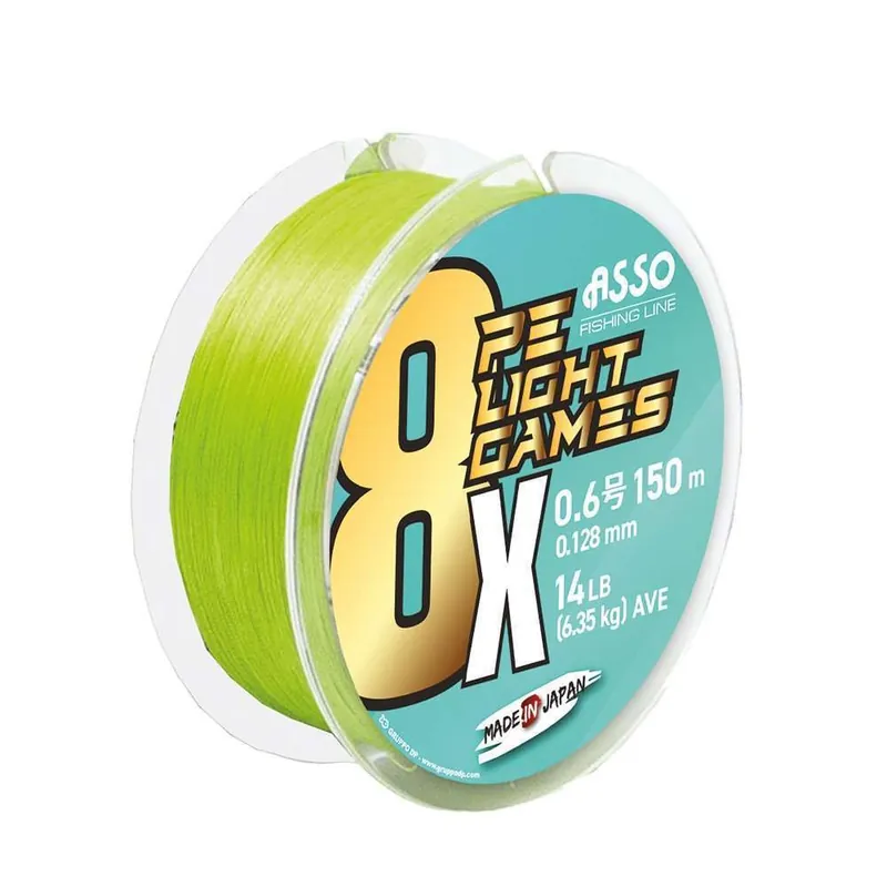Asso Tresse 8xPE L.G 150 m Fluo Green Usine Directe