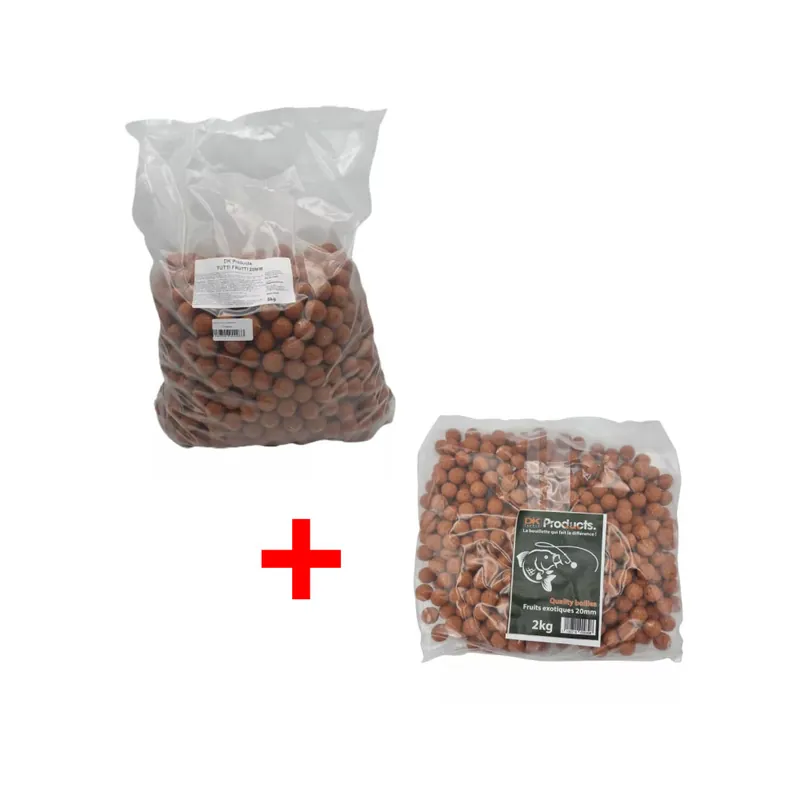Pack de bouillettes Tutti Fruitti 5kg + 2kg Dk Quality Fruits exotiques Populaire