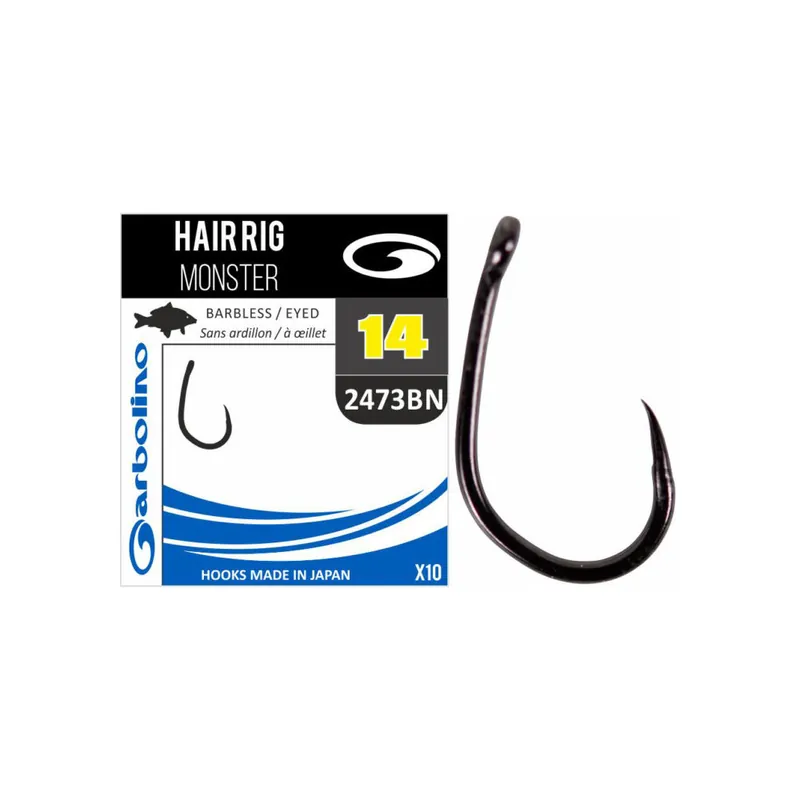 Promotion Saisonnière Garbolino hameçons non montés Hair Rig Monster 2473Bn