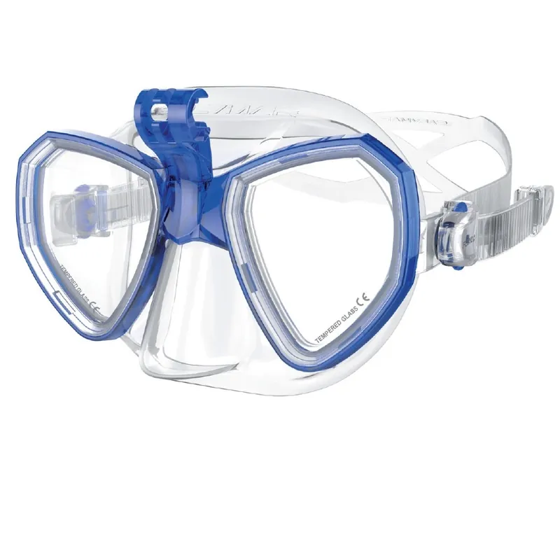 Prix Bas Masque Salvimar Trinity avec support caméra Go Pro – Clear/blue