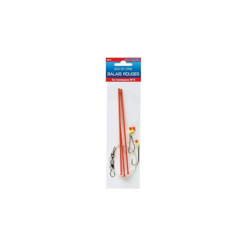 Montage surfcasting balai rouge 2 hameçons n°2 Remise