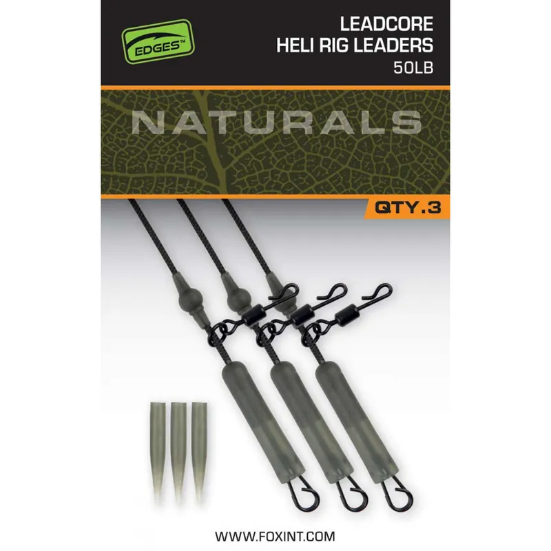 Expédition Rapide Naturals leadcore heli rig leader 50lb X3 Fox