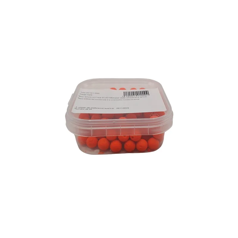 Mini Bouillettes Percées Fluo Orange 9Mm Orientale Spice Orbiter Commander Vite