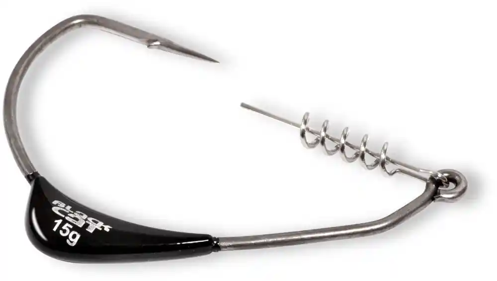 Hameçon Texan Black Cat Mega offset hook DG Retour Gratuit