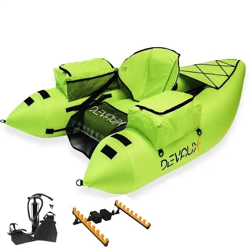 Certifié Pack Float tube Devaux Kayak Tube Cap-V 1000 - Chartreuse + Kit