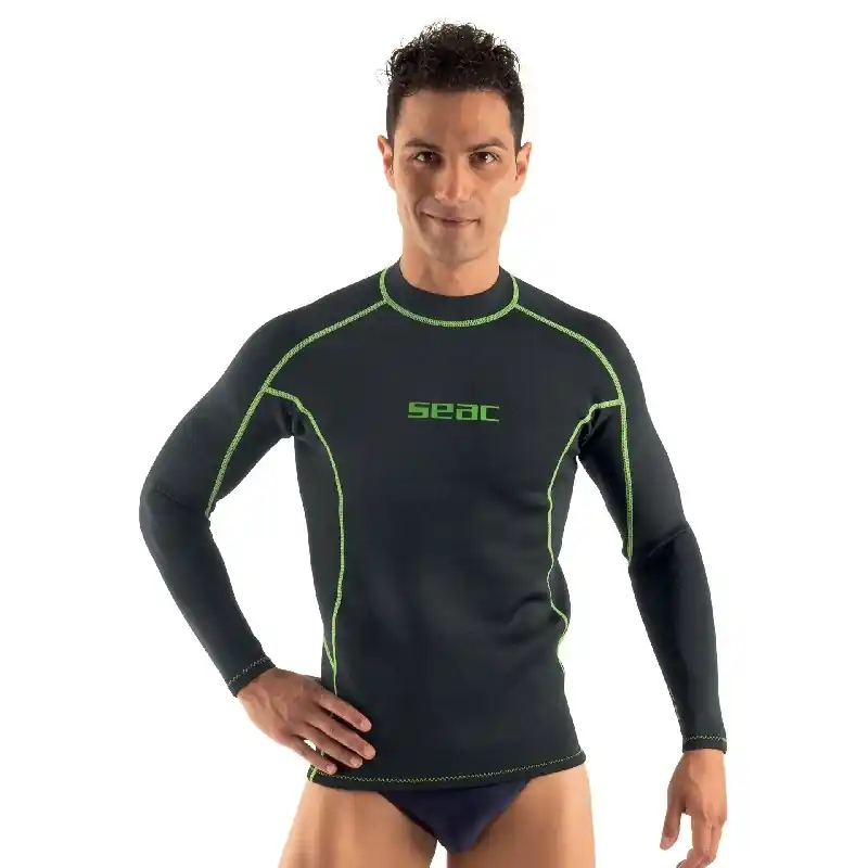Jusqu'à Épuisement Des Stocks Rash Guard Seac sub Fit Long Noir - Homme
